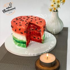 آموزش کیک ردولوت به شکل هندوانه
